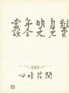 当年明月难寻小说全文免费阅读最新章节