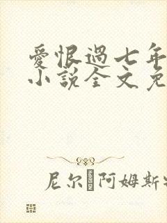 爱恨过七年原著小说全文免费阅读