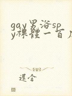 gay男浴spy裸体一百度