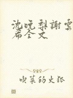 沈晚梨谢云迟叶希全文