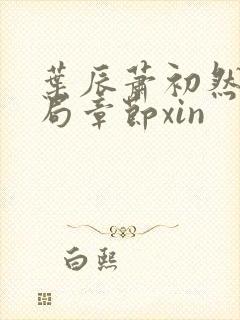 叶辰萧初然大结局章节xin