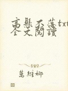 高悬不落txt全文阅读