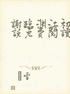 谢临渊江初月小说免费阅读最新章节