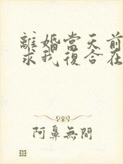 离婚当天前夫跪求我复合在线阅读