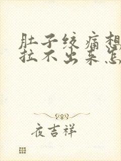 肚子绞痛想拉屎拉不出来怎么回事