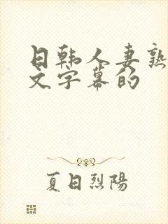 日韩人妻熟女中文字幕的