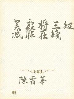 吴毅将三级无删减版在线封面