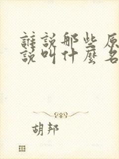 谁说那些原著小说叫什么名字封面