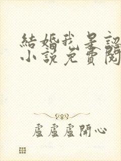 结婚我是认真的小说免费阅读全文