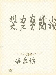 权力巅峰小说全文免费阅读无弹窗