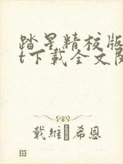 踏星精校版txt下载全文阅读