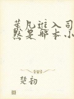 叶凡进入司徒嫣然是哪本小说封面