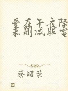 爱在午夜降临前未删减版电影