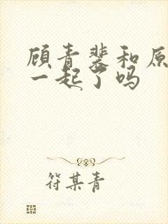 顾青裴和原炀在一起了吗