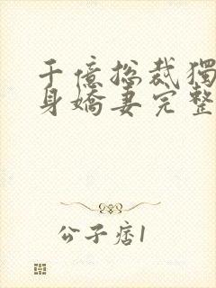 千亿总裁独宠替身娇妻完整版免费阅读