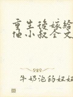 重生后嫁给男主他小叔全文免费阅读