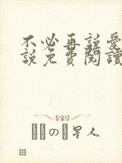 不必再说爱我小说免费阅读无弹窗