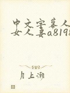 中文字幕人妻熟女人妻a8198v