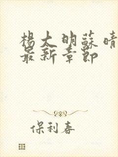 杨大明苏晴小说最新章节