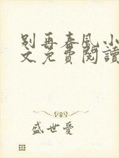 别再春风小说全文免费阅读