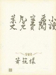 叶凡宁希小说全文免费阅读完整版封面