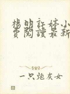 杨明许婷小说免费阅读最新章节