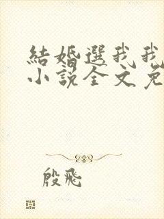 结婚选我我超甜小说全文免费阅读封面