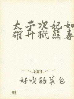 太子次妃如何正确升职熊春免费阅读封面