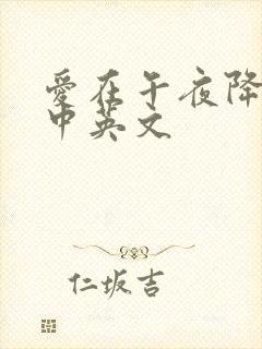 爱在午夜降临前中英文