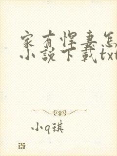 家有悍妻怎么破小说下载txt