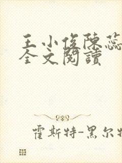 王小俊陈蕊免费全文阅读