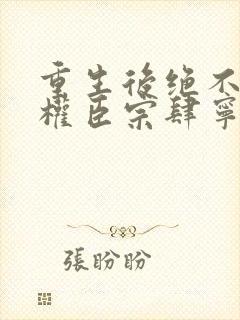 重生后绝不嫁给权臣宗肆宁芙全文封面