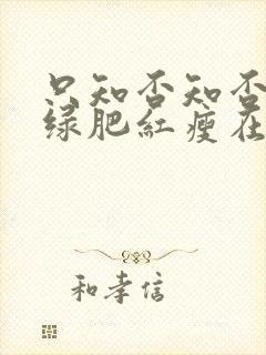 只知否知否应是绿肥红瘦在线观看封面