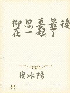 柳思嘉最后和谁在一起了封面