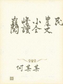 巅峰小农民免费阅读全文封面