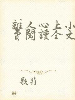 离人心上小说免费阅读全文封面