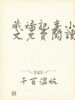 藏娇记事小说全文免费阅读