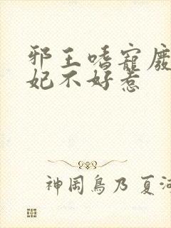 邪王嗜宠废材医妃不好惹