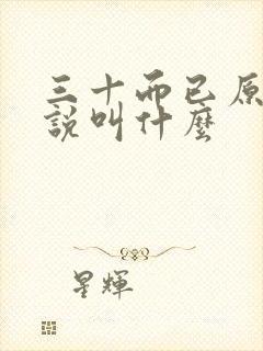 三十而已原著小说叫什么封面