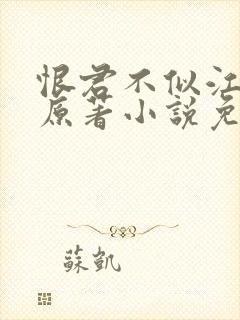 恨君不似江楼月原著小说免费阅读