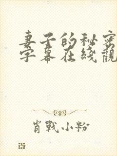 妻子的秘密中文字幕在线观看封面