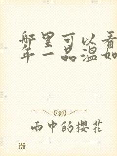 哪里可以看到十年一品温如言完结版