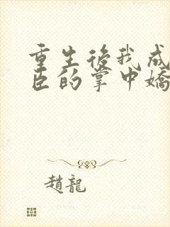 重生后我成了权臣的掌中娇类似