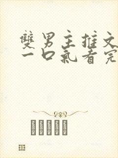 双男主推文小说一口气看完