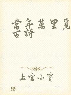 当年万里觅封侯古诗