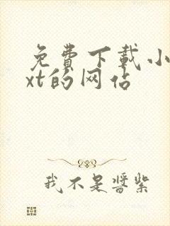 免费下载小说txt的网站