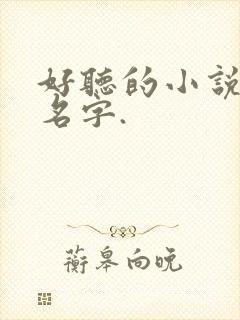 好听的小说女主名字.封面