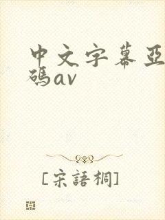 中文字幕亚洲乱码av