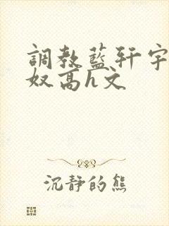 调教蓝轩宇成肉奴高h文