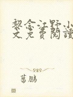 黎念江野小说全文免费阅读